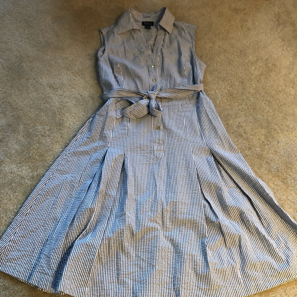 Gray Gingham dress with gold buttons - Size 8